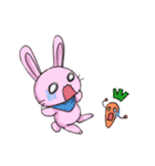 Pink Rabbit ＆ Carrot（個別スタンプ：11）