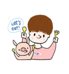 Piggy ＆ J ( ENG )（個別スタンプ：7）