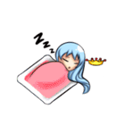 P Blue Hair（個別スタンプ：4）