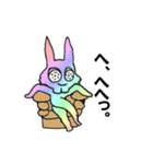 虹色うさちゃん（個別スタンプ：5）