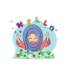 Cute Animation Hijab Girl: Laila（個別スタンプ：1）