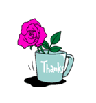 バラの花(2)ピンクでお礼『ありがとう』（個別スタンプ：6）