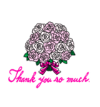 バラの花(2)ピンクでお礼『ありがとう』（個別スタンプ：8）