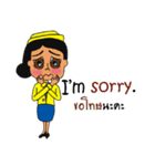 Cute Cabin Crew [EN/TH]（個別スタンプ：35）