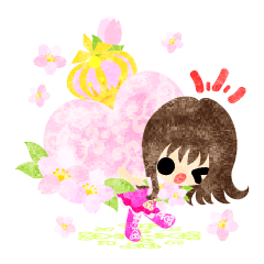 [LINEスタンプ] 可愛い桜の小人たちの画像（メイン）