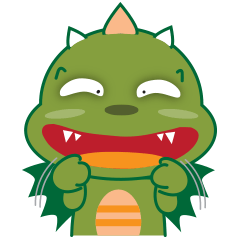 [LINEスタンプ] Happy Green dragon
