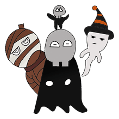 [LINEスタンプ] Four ghosts