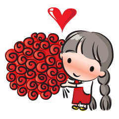 [LINEスタンプ] little Long braids girl