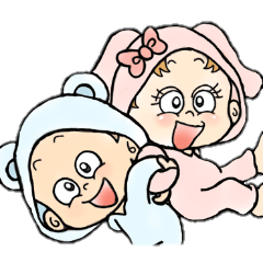 [LINEスタンプ] playful babys