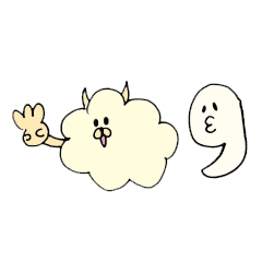 [LINEスタンプ] ふわモコ犬とオバケのピーコの39LIFE