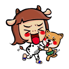 [LINEスタンプ] Cow mother