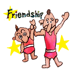 [LINEスタンプ] Pro wrestler Brothers of red iron