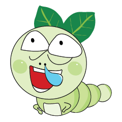 [LINEスタンプ] Funny Round Green Worm