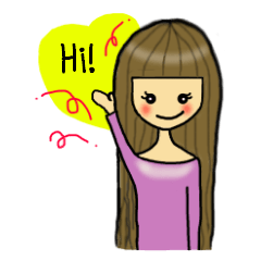 [LINEスタンプ] Best, Long hair girl