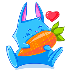 [LINEスタンプ] Blu the Bunny - the funky rabbit