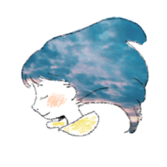 [LINEスタンプ] 空とおんなのこ