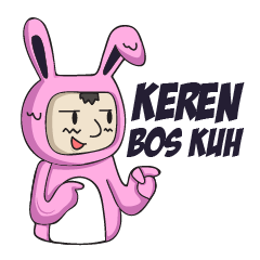 [LINEスタンプ] Kelinci Merah Muda