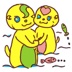 [LINEスタンプ] Little Golden Sea Otter Brothers