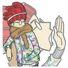 [LINEスタンプ] Johnny the weird winter hat
