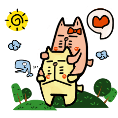 [LINEスタンプ] happy life of mao＆mimi