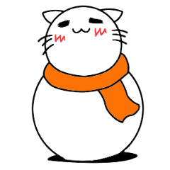 [LINEスタンプ] 雪だるまの猫 名は、こたつの画像（メイン）