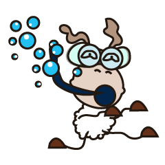 [LINEスタンプ] Fluffy-white Sheep Going to The Sea