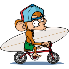 [LINEスタンプ] The Life of Monkey Surfer Nateの画像（メイン）