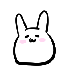 [LINEスタンプ] 笑顔の白いうさぎ