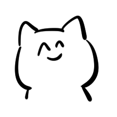 [LINEスタンプ] 白い笑顔の猫