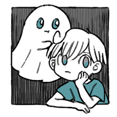 [LINEスタンプ] おばけとにんげん