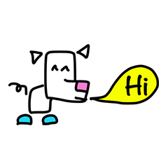 [LINEスタンプ] Right angle dog (Mah Moom Chak)