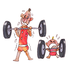 [LINEスタンプ] A pro wrestler Brother of red iron2