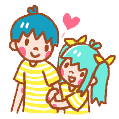 [LINEスタンプ] Lime ＆ Blueberry Lovers' Sweet Moment