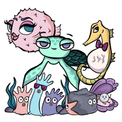 [LINEスタンプ] Underwater Critters