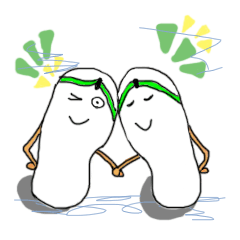 [LINEスタンプ] A pair of slippers -now on stage！の画像（メイン）
