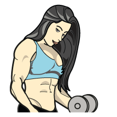 [LINEスタンプ] Bodybuilding girl Ver.ENG