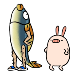 [LINEスタンプ] My Brother's pig and Salted Fish