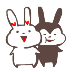 [LINEスタンプ] 白うさぎと黒タイツうさぎ