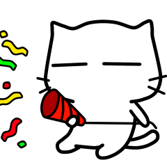 [LINEスタンプ] white cat - 2 super funnyの画像（メイン）