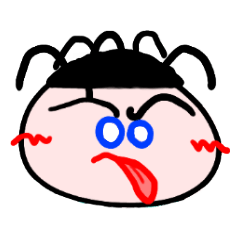 [LINEスタンプ] Five-strand-hair man's daily life