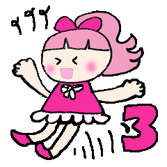 [LINEスタンプ] ピンクの好きなかわいい女の子♡3
