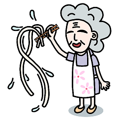 [LINEスタンプ] Water Noodle Auntie