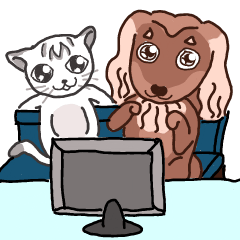 [LINEスタンプ] Toby and Ben-Dog and cat's TV drama.の画像（メイン）