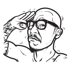 [LINEスタンプ] Bald bad boy