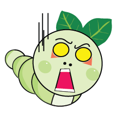 [LINEスタンプ] Funny Round Green Worm Stupid Actions