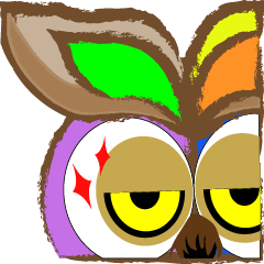 [LINEスタンプ] Strange colorful owl