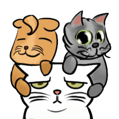 [LINEスタンプ] Three cats in my house.