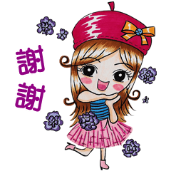 [LINEスタンプ] Red hat girls