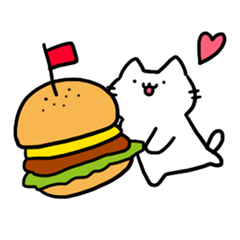 [LINEスタンプ] ねこのまんま しろねこ日和