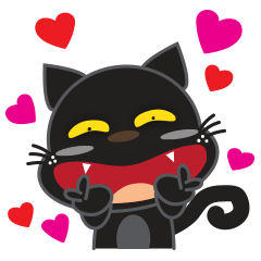 [LINEスタンプ] smile black catの画像（メイン）